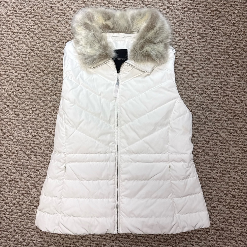 Talbot White with Trim Fur Vest